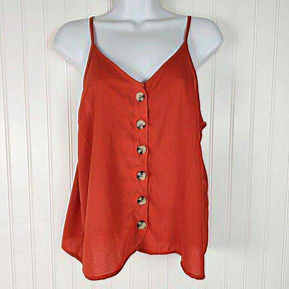 Paper Crane Tank Top‎ Women's Size Medium Red Summer Casual - Picture 1 of 12